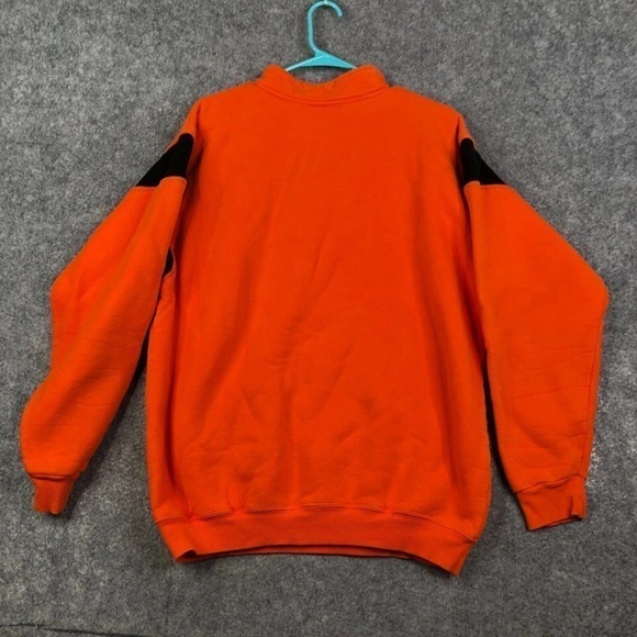 VTG Sand Knit Men's 1/4 Zip Knit Sweater Large Orange Monroe Bearcats USA - Picture 10 of 10